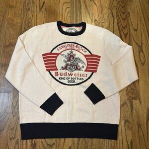 Anheuser Busch Budweiser Sweater Official Branded Size XL‎ White Red Blue